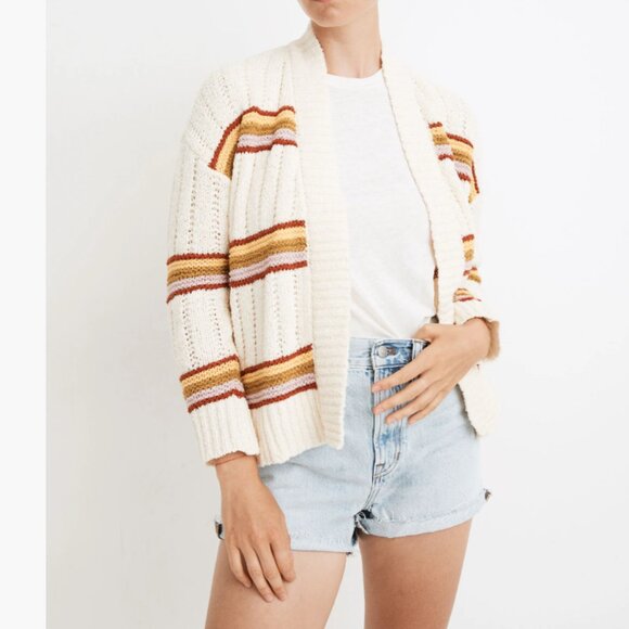 NWT Madewell XXS Striped Diaz Open Cardigan - Picture 1 of 7
